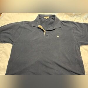 Men’s XXL Burberry Brit Navy Polo with Signature Check Trim